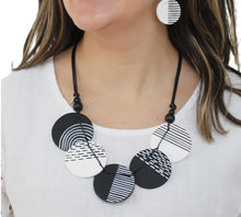 Black Harlowe Round Disc Necklace