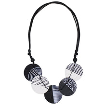 Black Harlowe Round Disc Necklace
