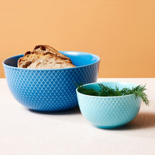 Lyngby Porcelæn Rhombe Color Serving Bowl, Blue, Ø: 6.9"