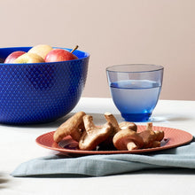 Lyngby Porcelæn Rhombe Color Serving Bowl, Dark Blue, Ø: 8.7"