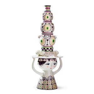 Bjørn Wiinblad Lady with Hat Floor Vase - H 39.4" Plum