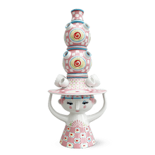 Bjørn Wiinblad Lady With Hat Vase, Pink, H: 19.7"