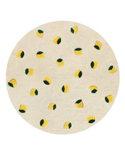 Rug LEMONS Cream / Yellow Print Round Diam. 3.9ft
