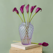 Hobnail Vase - Barrel - Lilac Bloom