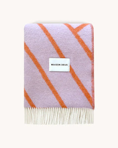 Blanket LINES Lilac / Orange 4.25 x 6.5 ft