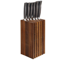 Slotted Knife Block, Walnut, 5.4" x 5.4" x 10.75"