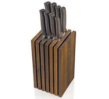 Slotted Knife Block, Walnut, 5.4" x 5.4" x 10.75"