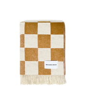 Blanket CHECKERBOARD Terra Brown / White 4.25 x 6.5ft