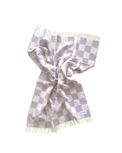 Maison Deux Blanket CHECKERBOARD Lilac / White 4.25 x 6.5 ft