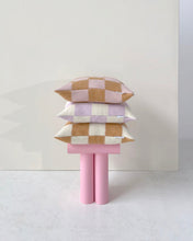 Maison Deux Cushion CHECKERBOARD Terra Brown / Pink 1.65 x 1.65 ft