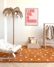 Rug HEARTS Brown / Pink Print 3.9 x 5.9ft
