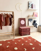 Rug MOONS Brick Red / Gold Print 2.6 x 3.9ft