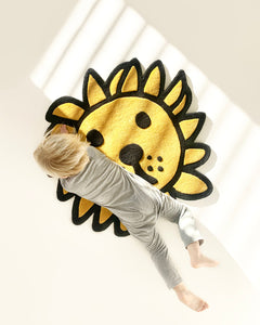 Rug LEEUW Lion Orange / Black Print 3 x 3 ft
