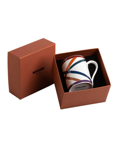 Mug Cup NASTRI in Luxury Box Multicolor diam. 3", H 3.9", cap. 12.5 oz