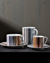 Coffee Cup & Saucer STRIPES Set of 2 in Luxury Box Jenkins 148 diam. 2.3", H 2.5", Cap. 4 oz, Saucer diam. 4.75"