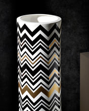 High Vase ZIG ZAG  Gold diam. 6.3", H 14"
