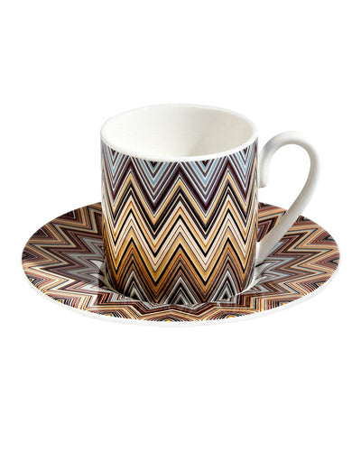 Coffee Cup & Saucer ZIG ZAG Set of 2 in Luxury Box Jarris 148 diam. 2.3