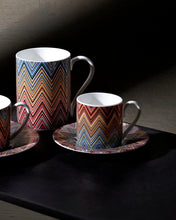 Coffee Cup & Saucer ZIG ZAG Set of 2 in Luxury Box Jarris 156 diam. 2.3", H 2.5", Cap. 4 oz, Saucer diam. 4.75"