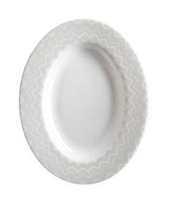 Dinner Plates ZIG ZAG Set of 6  White diam. 10.75"