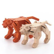 Modern Wooden Tiger Decor – Interactive Puzzle & Art Piece