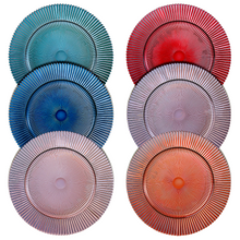 Tonal Ribbed Glass Plate, Set of 6