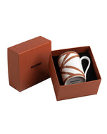 Mug Cup NASTRI in Luxury Box Beige diam. 3", H 3.9", cap. 12.5 oz
