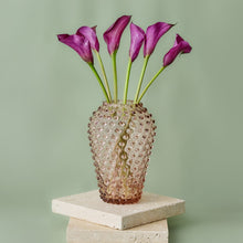 Hobnail Vase - Barrel - Night Iris