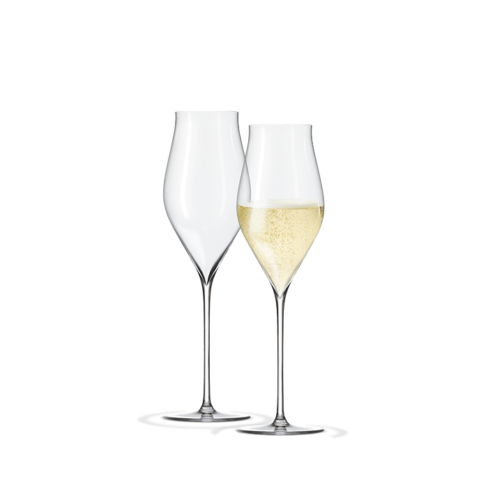 Holmegaard Notes Champagne Glass, Clear, 12.8 Oz, 2 Pcs.
