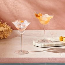 Vintage Set of 2 Martini Glasses Rounded