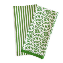 Newport Garden Gate & Pinstripe Kitchen Towels, Mixed Set of 2