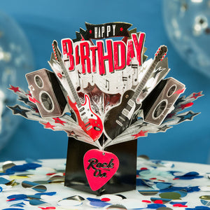 Greeting Pop-Up Card Happy Birthday Rock On