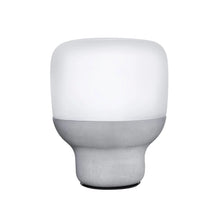 Smooth Lamp in Opaque Glass with Stone Base