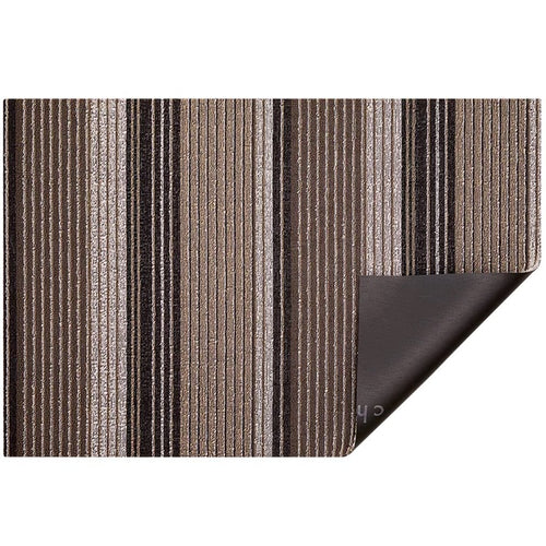 Chilewich Shag Pleat Stripe Floor Mat Oyster