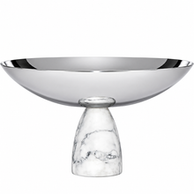 Coluna Fruit Bowl, Marble & Silver