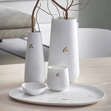 Porcelain Stories Leaf Vase With Gold Accent