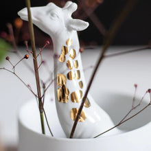 Porcelain Stories Giraffe Vase with Gold Accent