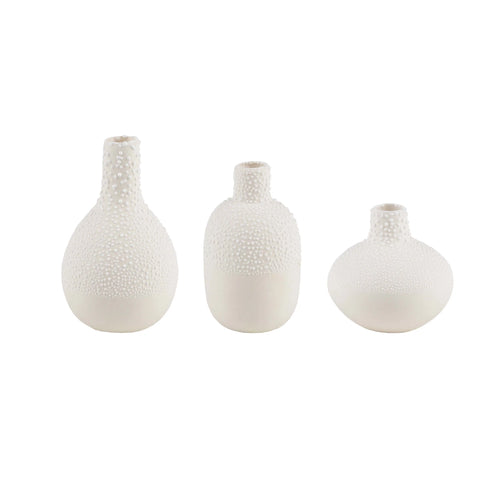 Pearl Stoneware Mini Vase Set - Set of 3