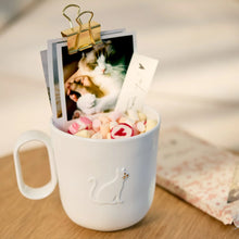Porcelain Kitty Cat Mug with Gold Accents - 13.5 oz