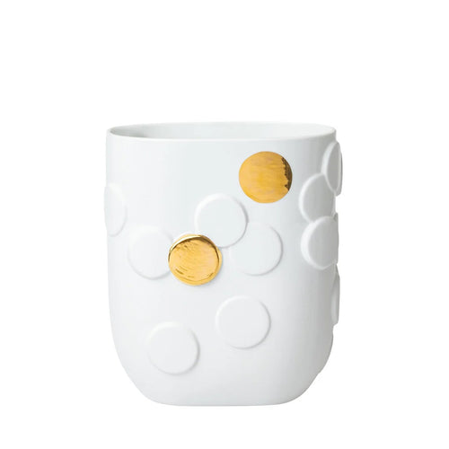 Porcelain Gold Dots Oval Vase