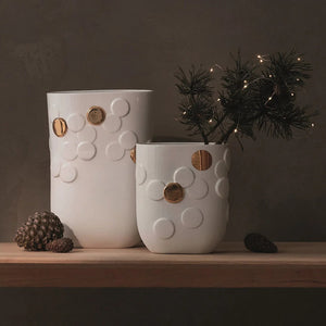 Porcelain Gold Dots Oval Vase