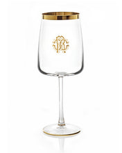 Water Goblet NEW MONOGRAM  Gold H 9", cap. 18.25 oz