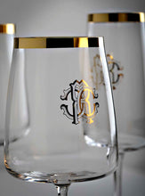 Water Goblet NEW MONOGRAM  Gold H 9", cap. 18.25 oz