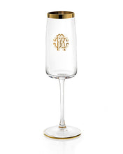 Champagne Goblet NEW MONOGRAM  Gold H 9.25", cap. 10 oz