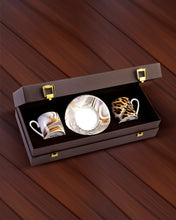 Coffee Cup & Saucer AFRICA ZIMBABWE AND DJERBA Set of 2 in Luxury Box  diam. 2.3", H 2.5", Cap. 4 oz, Saucer diam. 4.75"