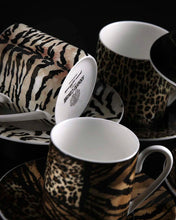 Coffee Cup & Saucer AFRICA CASABLANCA AND MALINDI Set of 2 in Luxury Box  diam. 2.3", H 2.5", Cap. 4 oz, Saucer diam. 4.75"