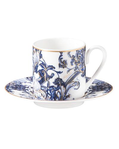 Coffee Cup & Saucer AZULEJOS Set of 2 in Luxury Box  diam. 2.3