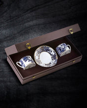 Tea Cup & Saucer AZULEJOS Set of 2 in Luxury Box diam. 3.3", H 2.3", cap. 7.5 oz, Saucer diam. 6"