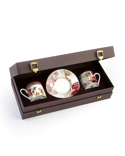 Coffee Cup & Saucer FLOWERS MODEL D-A Set of 2