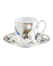 Coffee Cup & Saucer GARDEN'S BIRDS Set of 2 in Luxury Box  diam. 2.3", H 2.5", Cap. 4 oz, Saucer diam. 4.75"