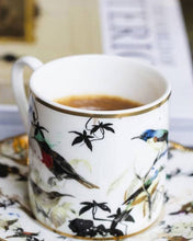 Coffee Cup & Saucer GARDEN'S BIRDS Set of 2 in Luxury Box  diam. 2.3", H 2.5", Cap. 4 oz, Saucer diam. 4.75"